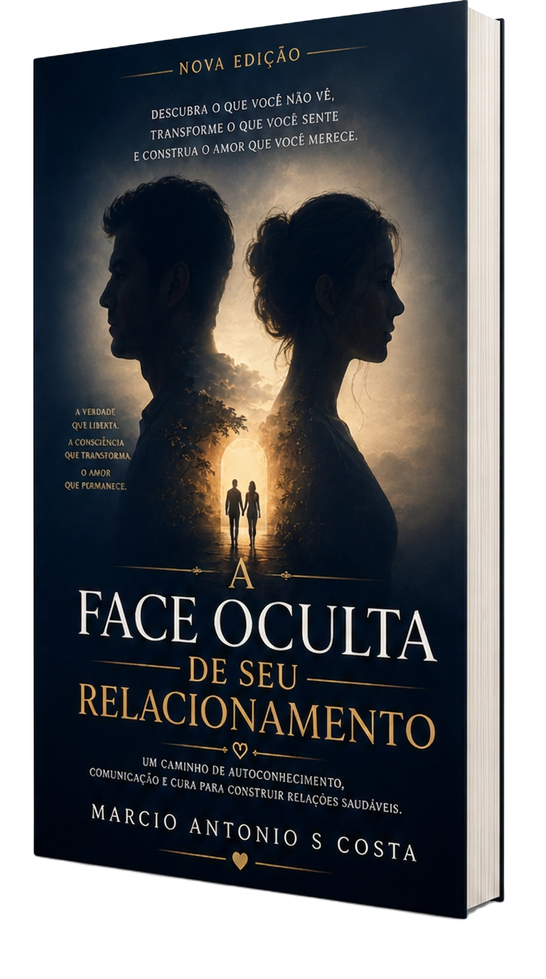 E-book A Face Oculta de Seu Relacionamento em capa impressa e em tablet